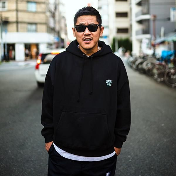 【40%OFFアウトレットSALE】"cassius" BOXER CLUB プルオーバー パーカー（ビッグシルエット）(黒Mサイズ）