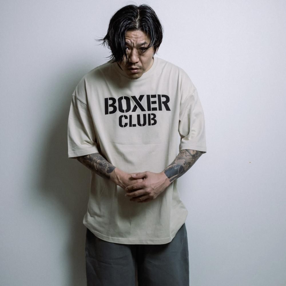 BOXER CLUB ロゴ ビッグシルエットコットンTシャツ（全２色）