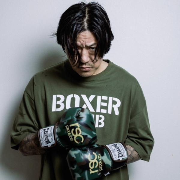 BOXER CLUB ロゴ ビッグシルエットコットンTシャツ（全２色）